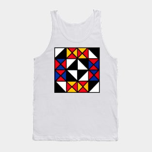 Mondrian Inspired Geometric Abstract Acrylic Painting V Tank Top